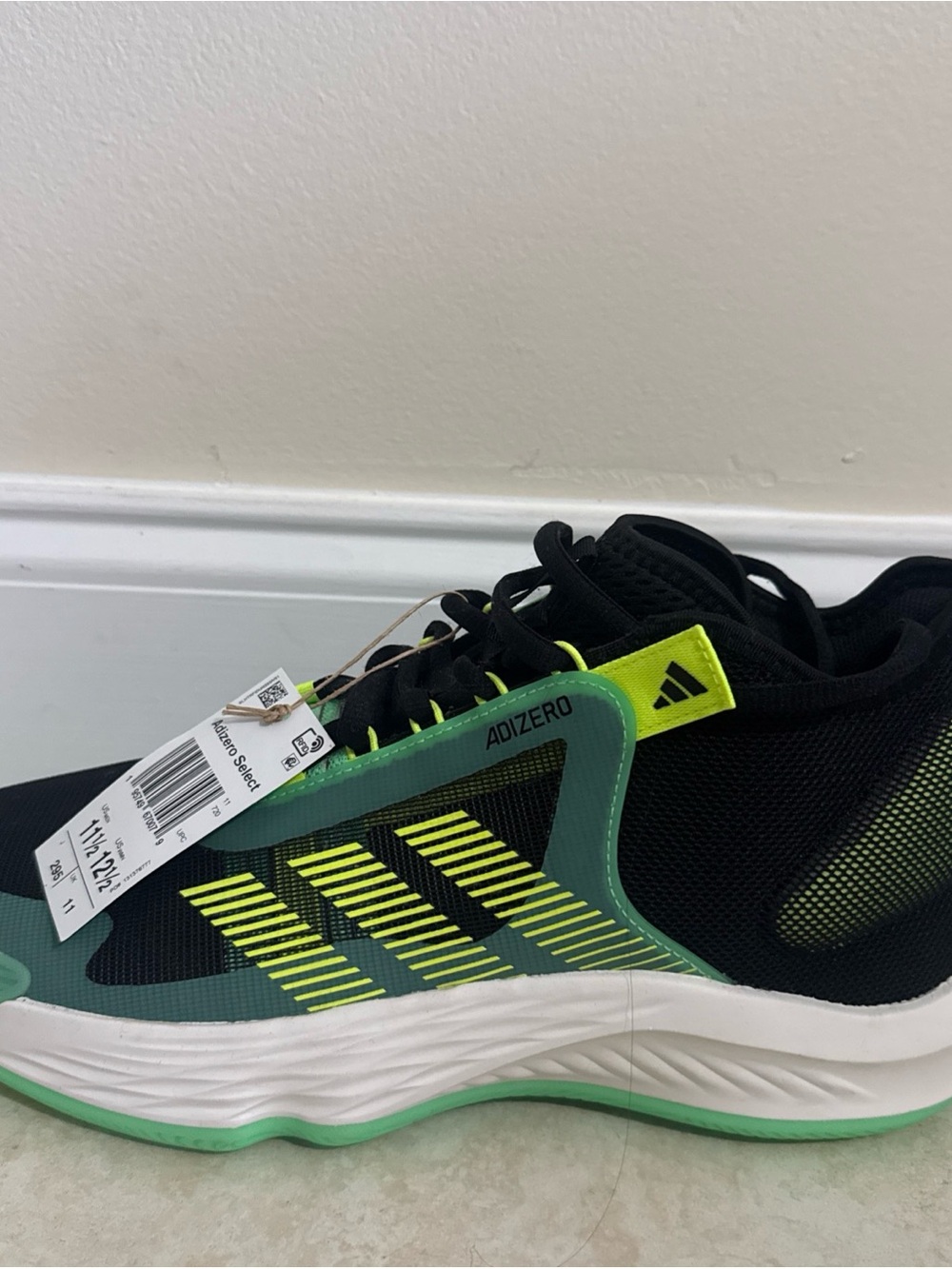 adidas Black with Neon Green & Teal Adizero Running Shoes